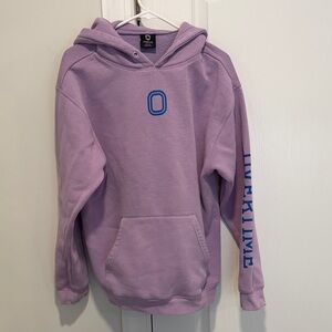 Overtime Purple Hoodie with Blue Lettering size medium